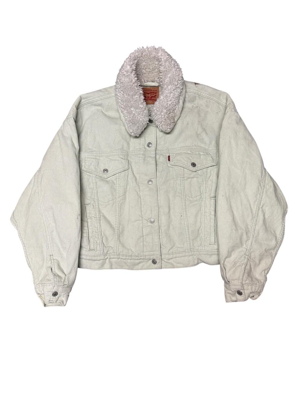 Levi's Corduroy Jacket Mens XL Green Sherpa Collar Bomber type 3